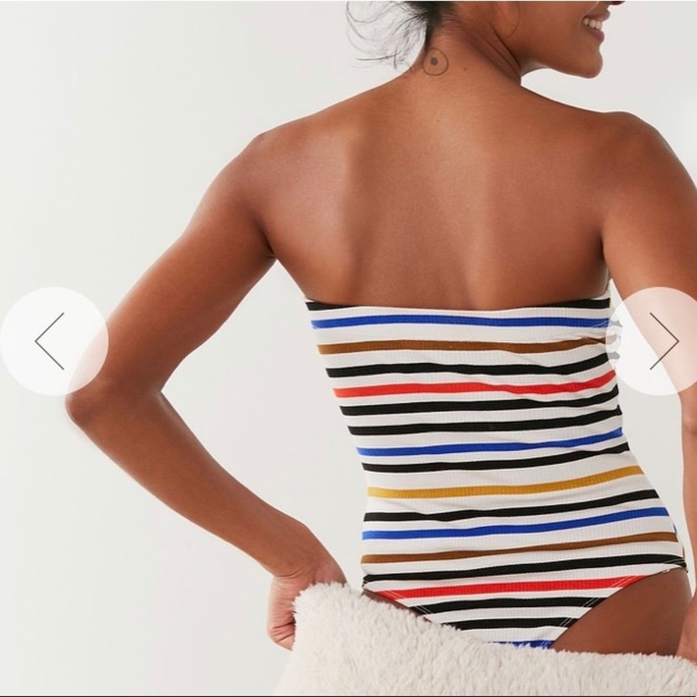 UO out from under striped strapless bodysuit